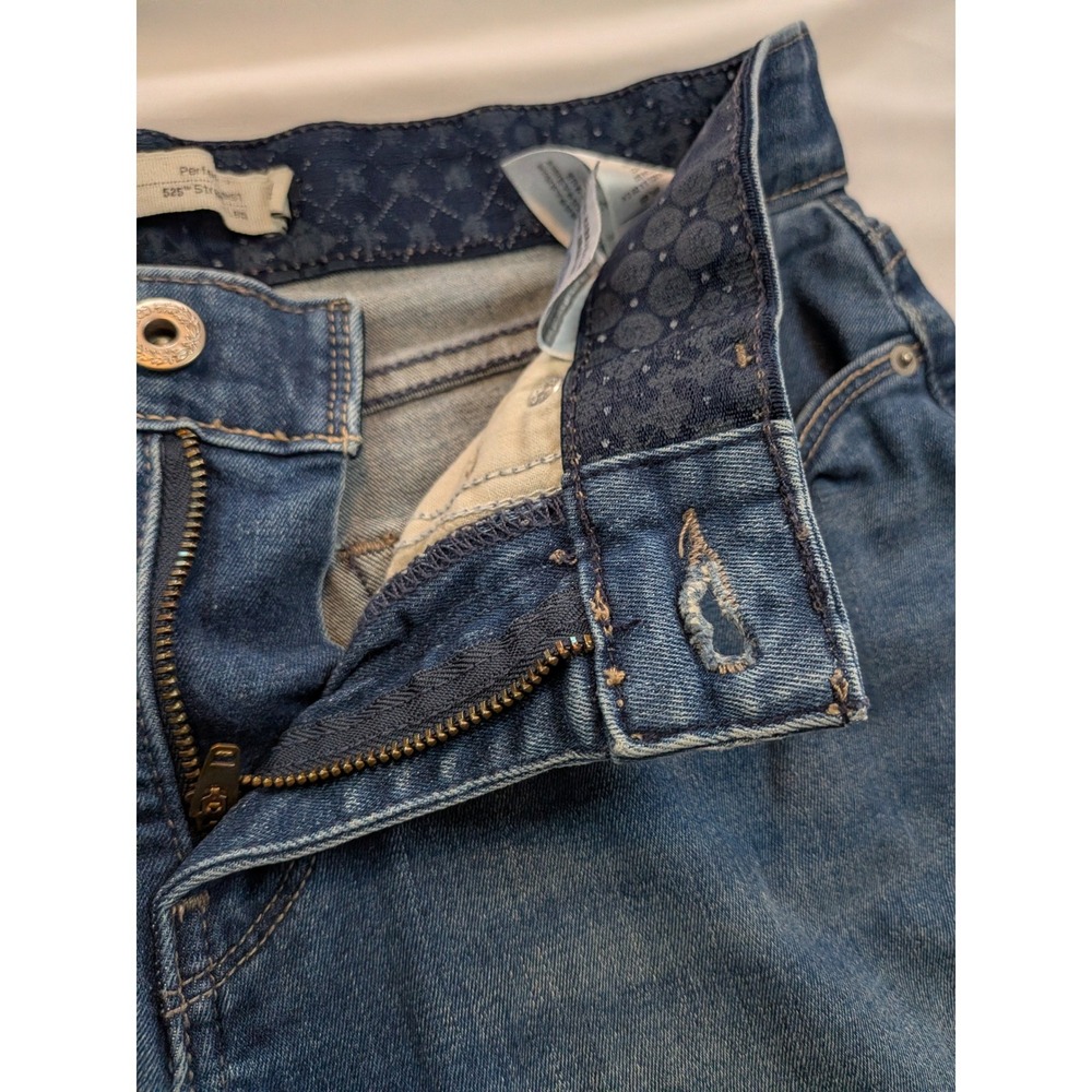 Levis 525 Perfect Waist Straight Leg Jeans Medium Wash Blue Size 4M W27 L32 - Picture 2 of 13